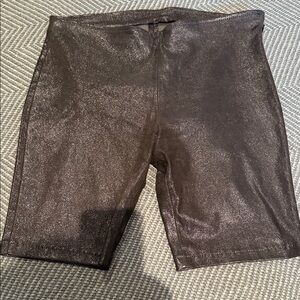 New unworn leather Shimmering Black leather Shorts
